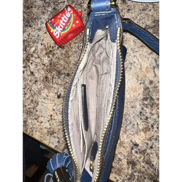 Michael Kors Jet Set Crossbody Bag Leather Navy Blue - Picture 7 of 8